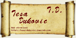 Teša Duković vizit kartica